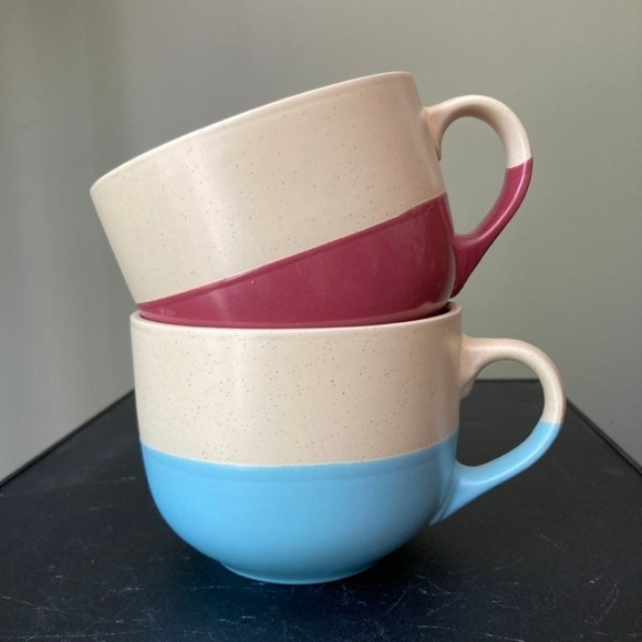 Ceramic Dipped Speckled Coffee Tea Mug Set Of Two - Picture 1 of 5